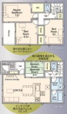 仙台市泉区北中山、新築一戸建ての間取り画像です