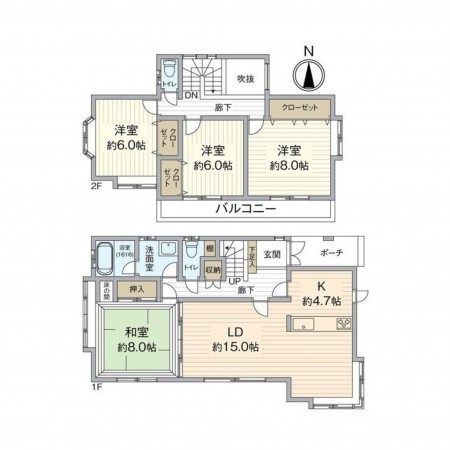 仙台市泉区館、中古一戸建ての間取り画像です