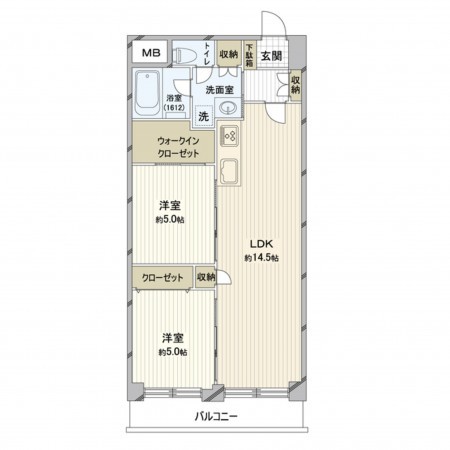 仙台市青葉区、マンションの間取り画像です