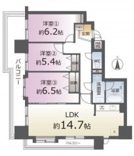 仙台市青葉区支倉町、マンションの間取り画像です