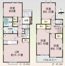 仙台市泉区泉ケ丘、新築一戸建ての画像です
