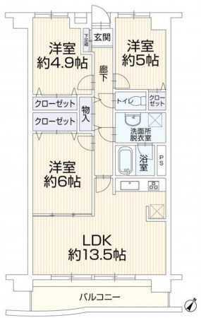 仙台市泉区八乙女中央、マンションの間取り画像です