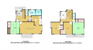 仙台市泉区虹の丘、中古一戸建ての間取り画像です