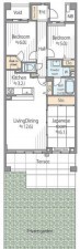 仙台市泉区八乙女中央、マンションの間取り画像です