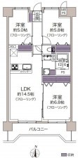 仙台市青葉区支倉町、マンションの間取り画像です