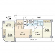 仙台市青葉区、マンションの間取り画像です