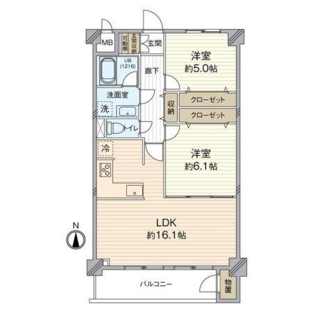 仙台市宮城野区、マンションの間取り画像です