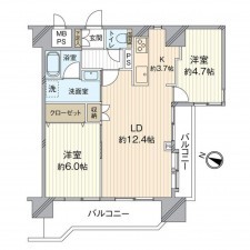 仙台市青葉区五橋、マンションの間取り画像です