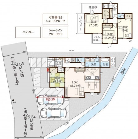 宮城郡利府町、新築一戸建ての間取り画像です