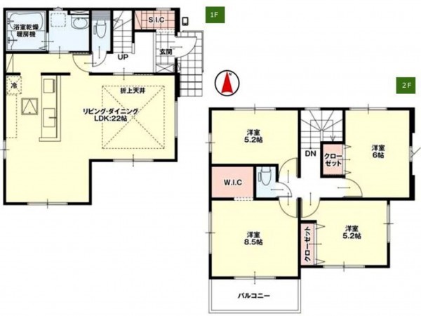 仙台市泉区寺岡、新築一戸建ての間取り画像です