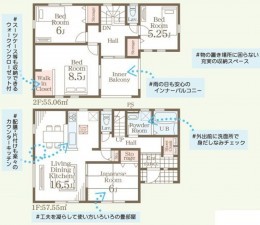 仙台市太白区、新築一戸建ての間取り画像です