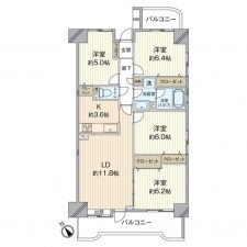 仙台市若林区、マンションの間取り画像です