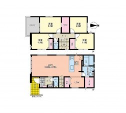 仙台市泉区虹の丘、新築一戸建ての間取り画像です