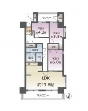 仙台市青葉区、マンションの間取り画像です