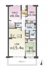 仙台市青葉区、マンションの間取り画像です