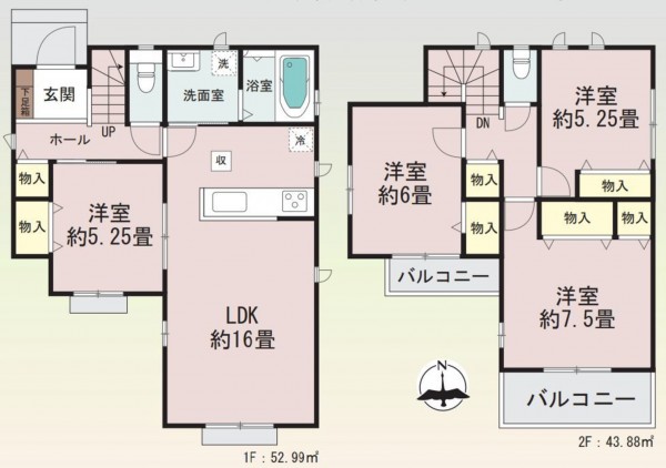 仙台市太白区、新築一戸建ての画像です
