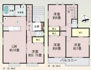仙台市太白区、新築一戸建ての画像です