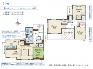 仙台市泉区寺岡、新築一戸建ての間取り画像です