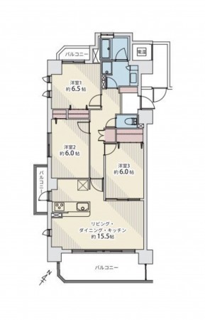 仙台市太白区、マンションの間取り画像です