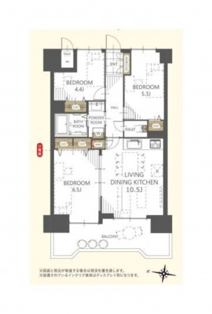 仙台市太白区、マンションの間取り画像です