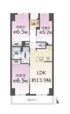 仙台市太白区、マンションの間取り画像です