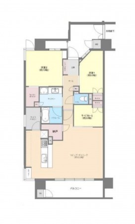 仙台市青葉区、マンションの間取り画像です