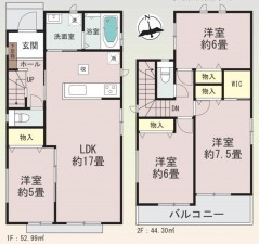 仙台市若林区、新築一戸建ての画像です