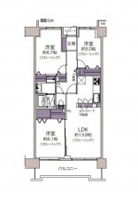 仙台市泉区市名坂、マンションの間取り画像です