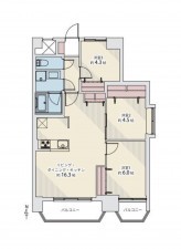 仙台市青葉区五橋、マンションの間取り画像です