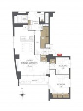 仙台市青葉区、マンションの間取り画像です