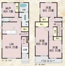 仙台市太白区、新築一戸建ての画像です