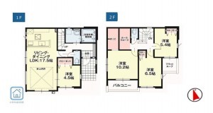 仙台市太白区、新築一戸建ての間取り画像です