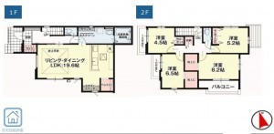 仙台市太白区、新築一戸建ての間取り画像です