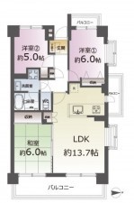 仙台市泉区泉中央、マンションの間取り画像です