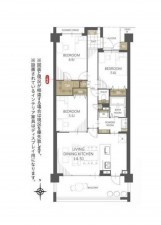仙台市泉区高森、マンションの間取り画像です