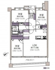 仙台市泉区南光台南、マンションの間取り画像です