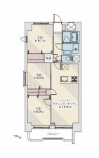 仙台市宮城野区、マンションの間取り画像です
