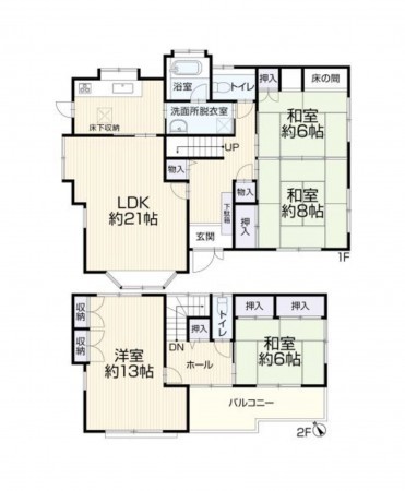 仙台市泉区南光台東、中古一戸建ての間取り画像です