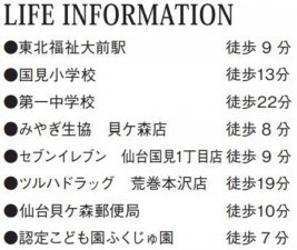 仙台市青葉区貝ケ森、新築一戸建ての画像です