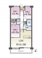仙台市泉区黒松、マンションの間取り画像です