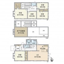 仙台市泉区明石南、中古一戸建ての間取り画像です