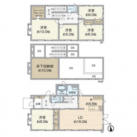 仙台市泉区明石南、中古一戸建ての間取り画像です