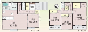 仙台市宮城野区鶴ケ谷、新築一戸建ての画像です