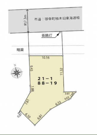 静岡市駿河区曲金、土地の間取り画像です