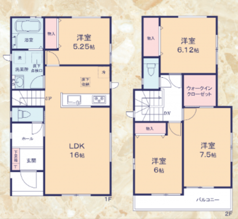静岡市駿河区中島、新築一戸建ての間取り画像です