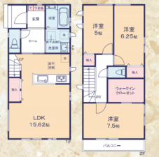 静岡市駿河区新川、新築一戸建ての間取り画像です