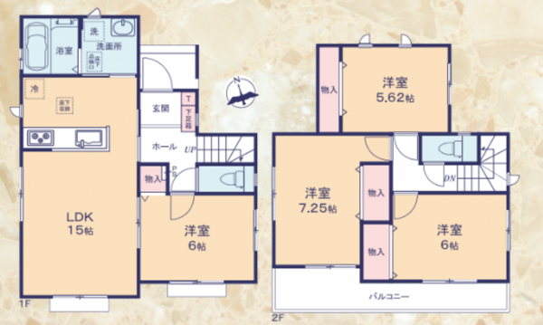 静岡市駿河区向敷地、中古一戸建ての間取り画像です