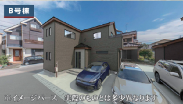 静岡市駿河区向敷地、新築一戸建ての完成予想図（外観）画像です