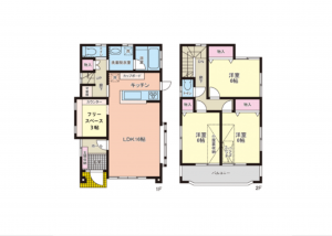 静岡市駿河区広野、中古一戸建ての間取り画像です