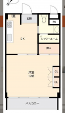 静岡市駿河区津島町、マンションの間取り画像です